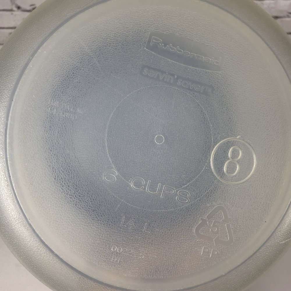 Vintage Rubbermaid Servin' Saver #8 Round 6 Cup Container Country Blue Lid - Picture 2 of 6